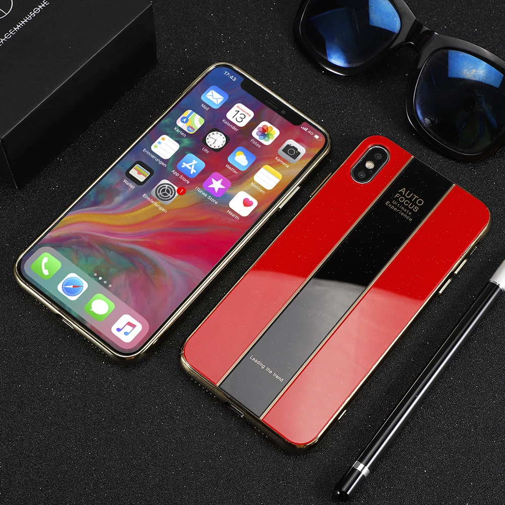 HD окрашенная крышка из оргстекла для iPhone 6 6S 78 Plus роскошный блестящий чехол X XR XS MAX