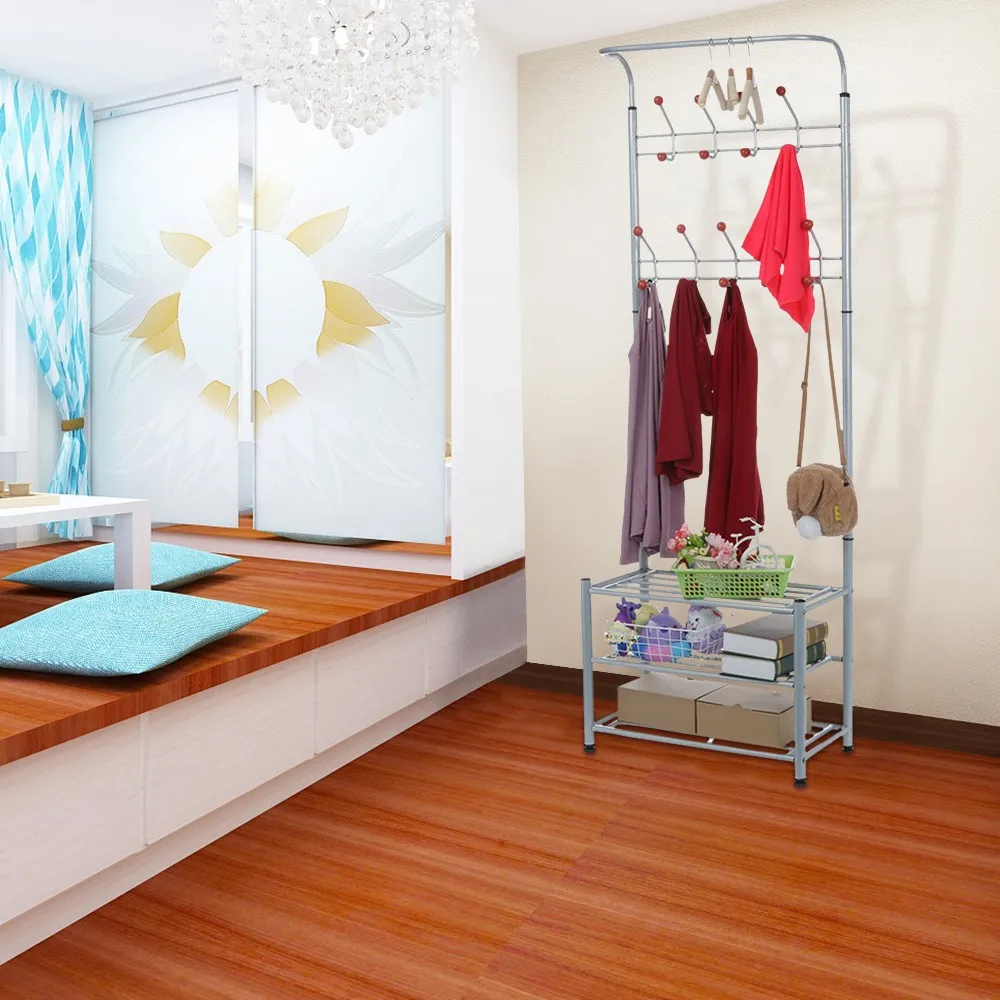 Костюмы металлические стойки прихожей пальто полка для обуви 3 х уровневая