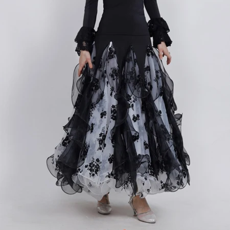 Skirt Бальные Танцевальные соревновательные платья женские качели красная юбка с пузырьками Вальс платье бальная группа сценический костюм BL1735 - Цвет: Skirt