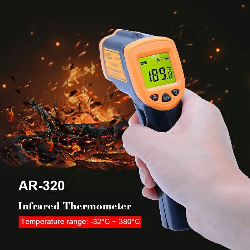 LDC IR Дисплей цифровой инфракрасный термометр для измерения температуры AR320 32 ~ 380C (