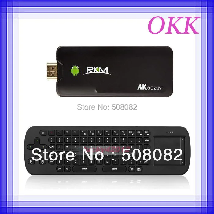 Rikomagic MK802 IV Android 4.4.2 Mini PC TV Box RK3188T Quad core 2 ГБ RAM 8 MK802iv Stick МК 802 iv + Measy RC12 Air Mouse |