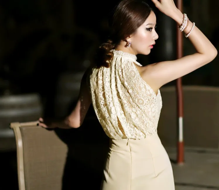 Летний Новый Модный кружевной комбинезон в стиле пэчворк элегантные женские