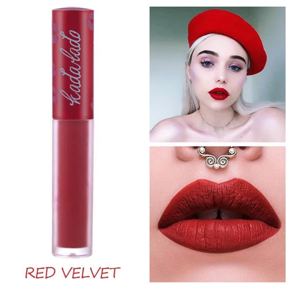 03 RED VELVET Бренд KADALADO водостойкая бежевая стойкая Матовая жидкая помада блеск для губ Макияж губ блеск для губ макияж декоративная косметика - Цвет: 03 RED VELVET