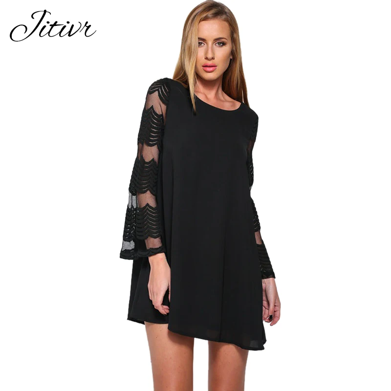 Летнее платье 2018 Повседневное плюс Размеры Женская одежда с длинным рукавом