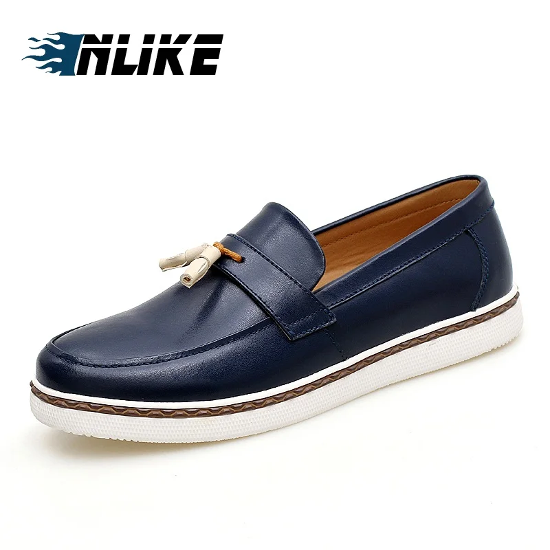 

INLIKE Men Shoes Fashion Leather Doug Casual Flat Tassels Slip-On Driver Dress Loafers