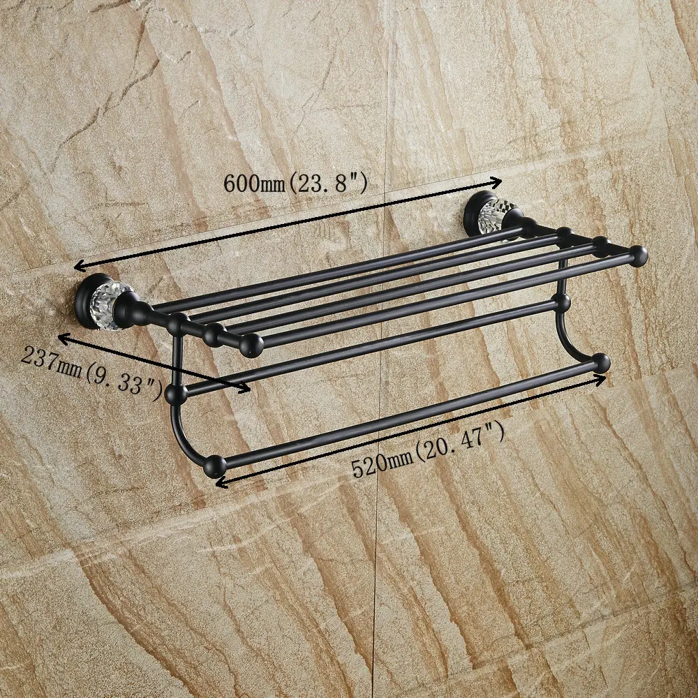 Beelee твердая латунная бронзовая стойка для полотенец черный настенный держатель