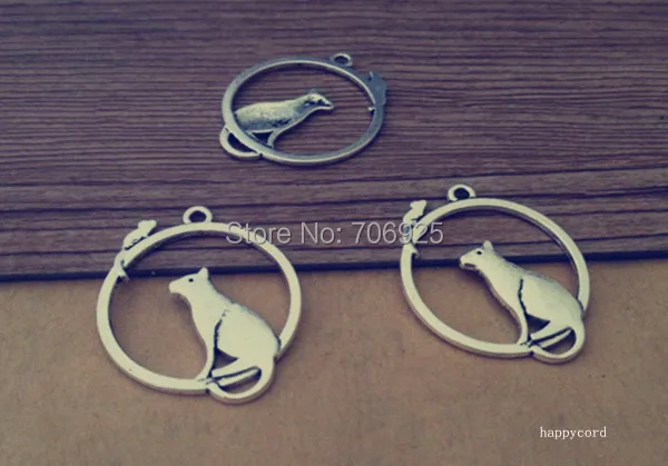 

30pcs/lot Antique silver mouse Charms Pendant accessories 26mmx31mm