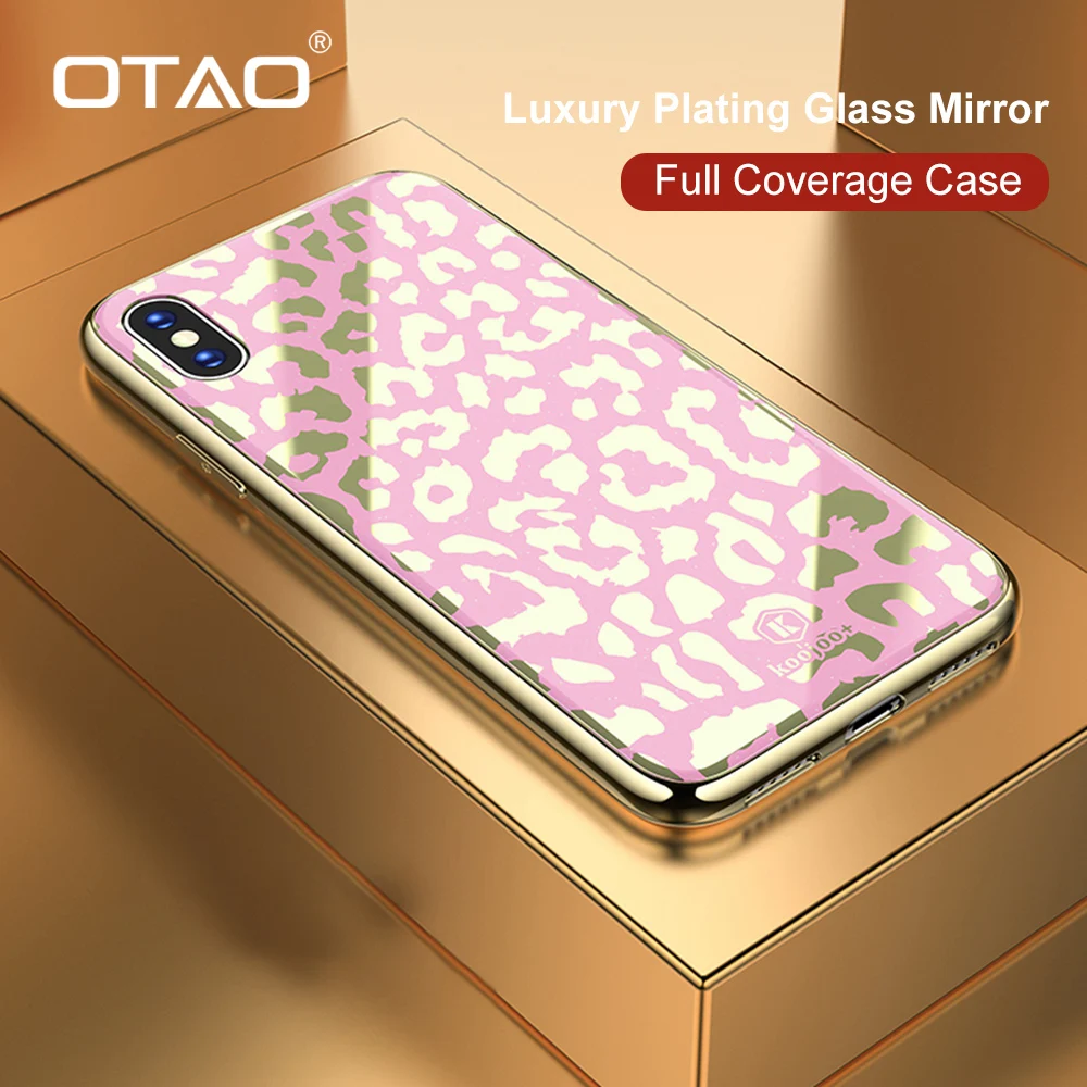 Чехол OTAO с леопардовым принтом для iPhone 7 8 Plus 6 6S мягкий чехол из ТПУ краями X XS MAX XR