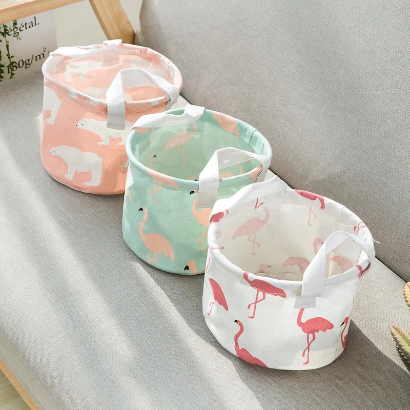 Настольная корзина для хранения с милым принтом водонепроницаемый Органайзер из