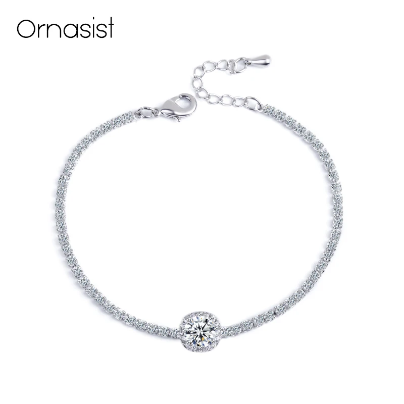Роскошные циркониевые очаровательные браслеты для женщин серебряного цвета