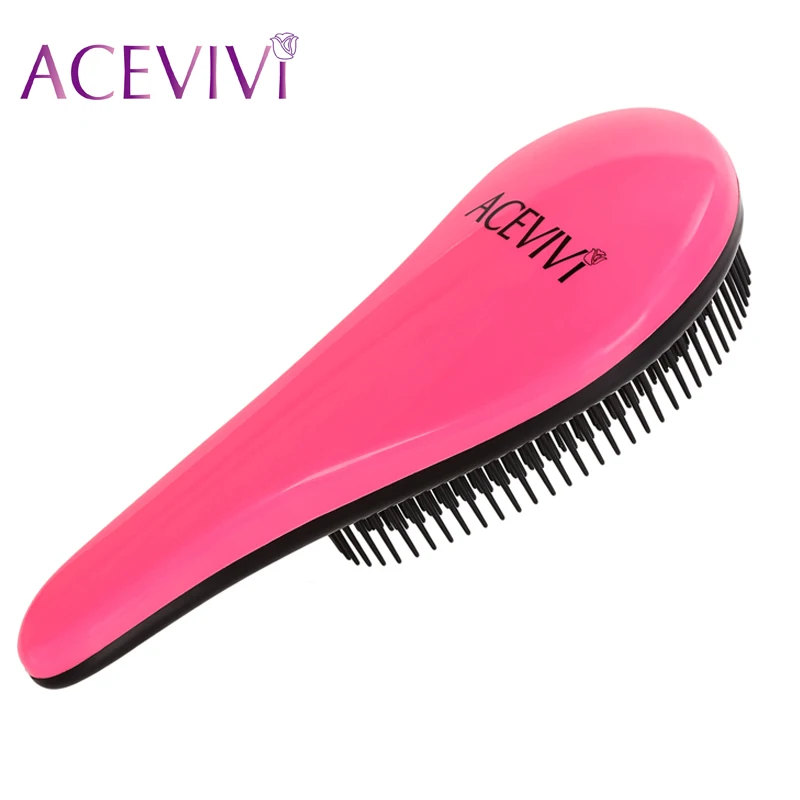 2016 Fashion Magic Detangling Handle Shower Hair Brush Comb Salon Styling Tamer Tool Black/Rose Red 31