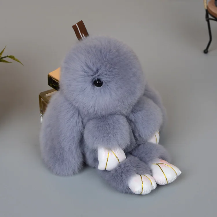New Mini Plush Real rabbit Fur keychain Soft Toys Cute Fashion Kids Dolls pompom fluffy Charm Baby For Girls Women gift | Игрушки и