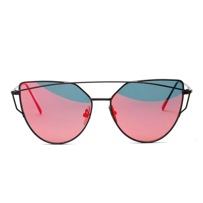 Новинка 2018 женские модные солнцезащитные очки кошачий глаз розовые Золотые