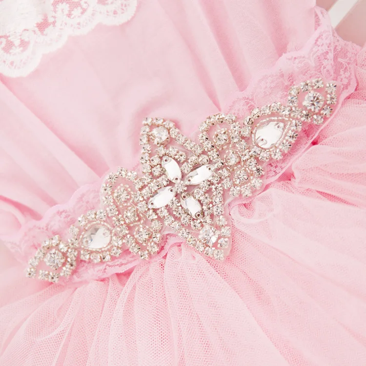 Платья для маленьких девочек лето 2016 г. детское кружевное розовое многослойное