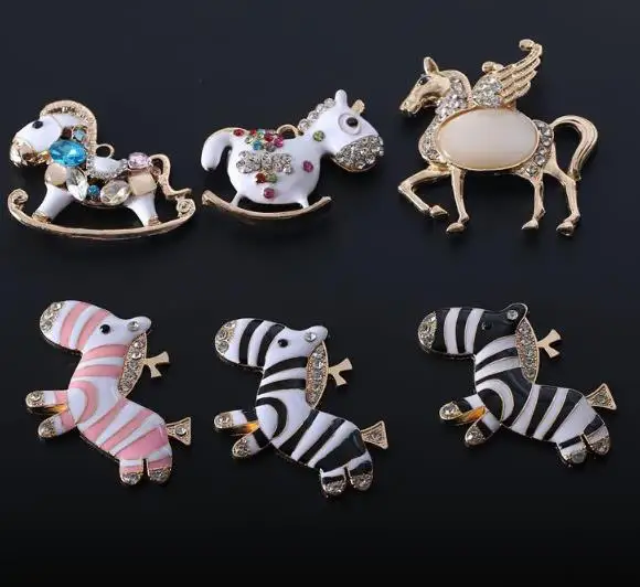 Украшения в виде животных diy пуговицы со стразами 100 шт./лот металлические сумка