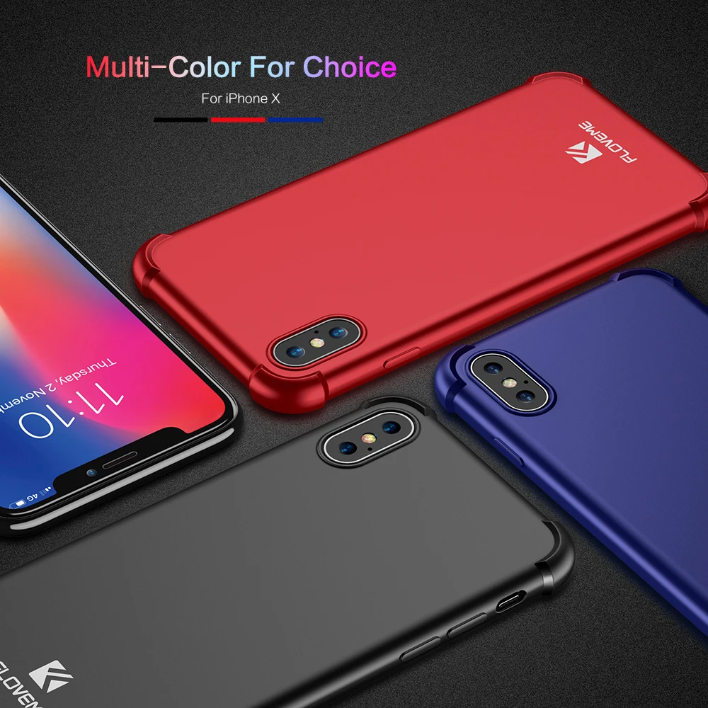Чехол FLOVEME с полным покрытием на 360 градусов для iPhone X 7 Plus 6 6s 8 Мягкий ТПУ чехол