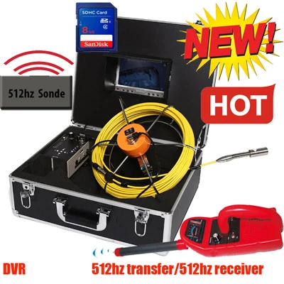 DVR receiver 512 Гц sonde эндоскоп Инспекционная камера 512 Гц локатор клавиатура dvr видео запись камера из нержавеющей стали с приемником 512 Гц - Цвет: DVR receiver