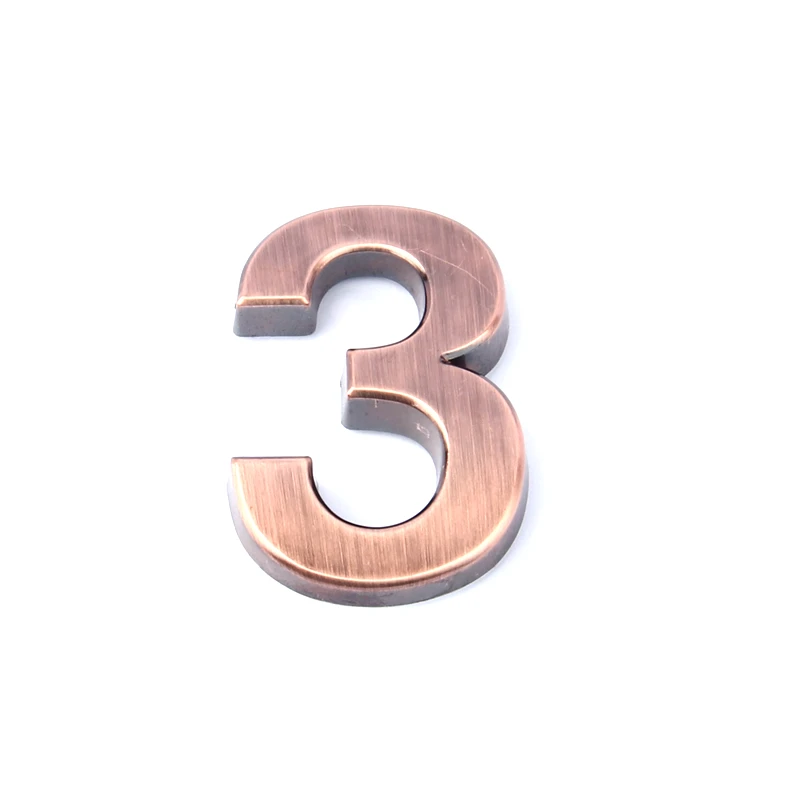 3 1 шт. высота 5 см номерной знак 0,1, 2,3, 4,5, 6,7, 8,9 современный бронзовый цвет доска номер квартира/отель/автомобиль DIY логотип стикеры пластины - Цвет: 3