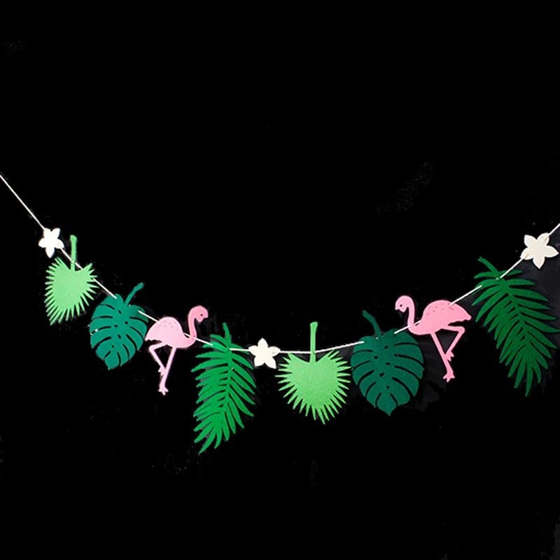 Тропический лес Фламинго гирлянда кокосовое листья Гавайскую тропический Happy