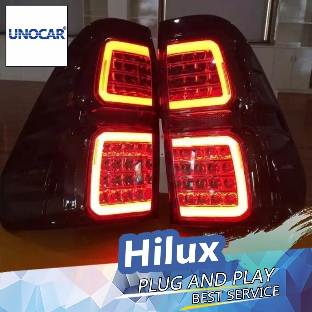

Car style for since 2014up Toyota Hilux New Revo LED Tail Light Vigo LED Rear Lamp DRL Brake Park Signal
