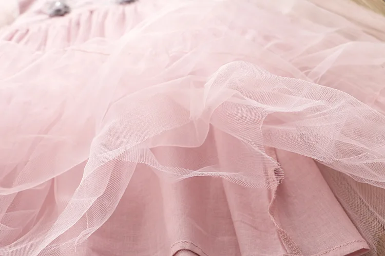 Детское Тюлевое платье принцессы с жемчужинами и цветами для девочек одежда