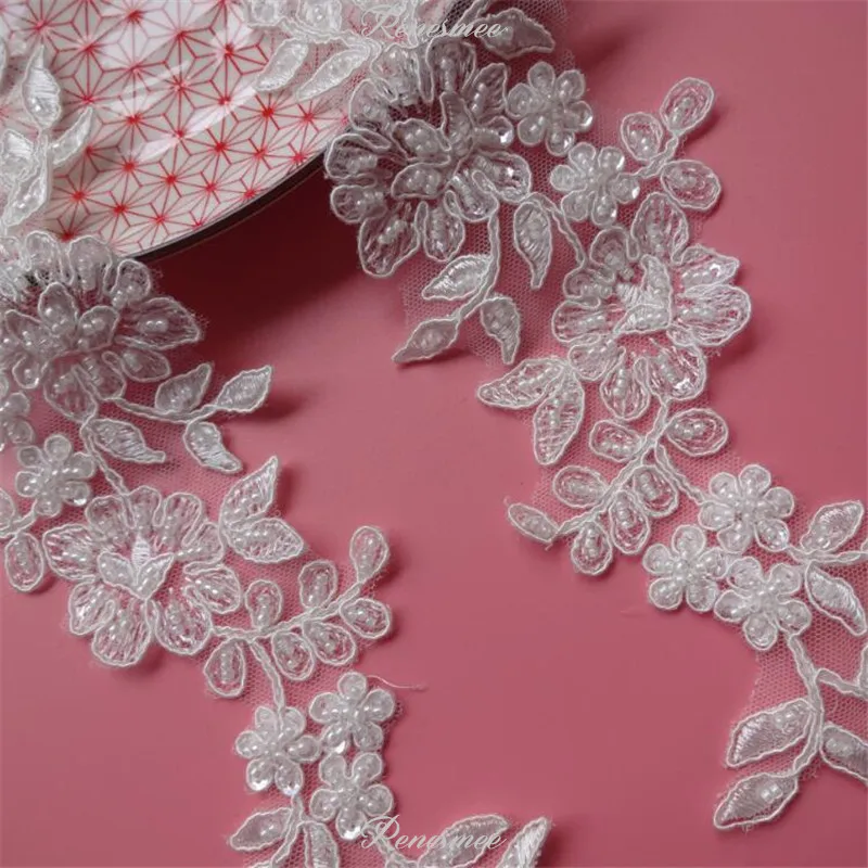 2 шт. свадебная Кружевная аппликация цвета слоновой кости | Дом и сад