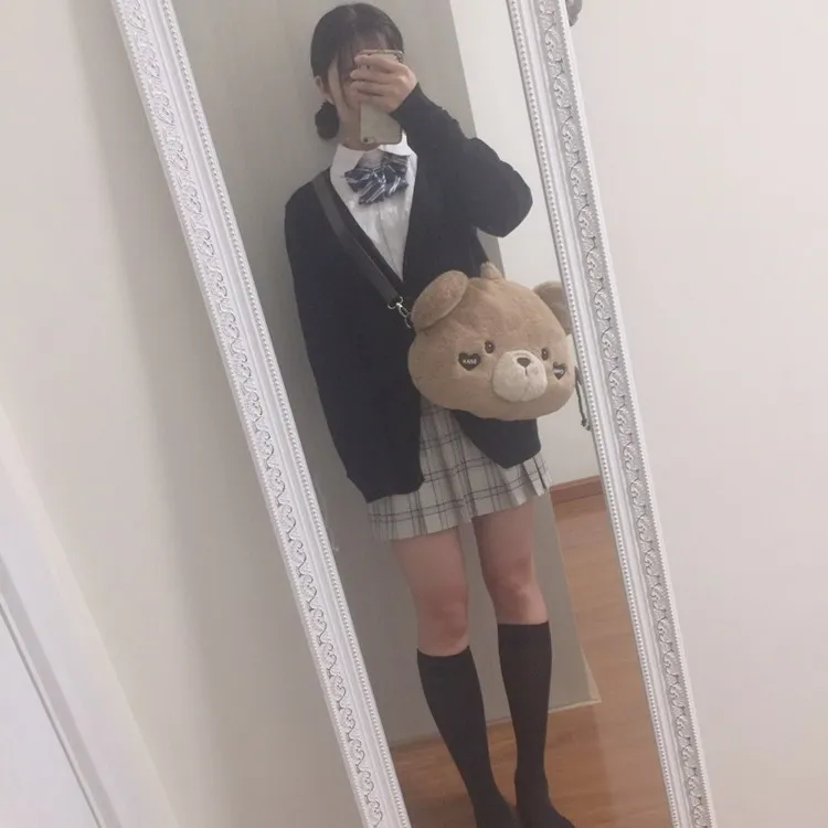 Зимние Алиса Лолита Kawaii шоколад медведь 3 способа сумка Плюшевые куклы Tote девушка сумки Для женщин Повседневное сумка