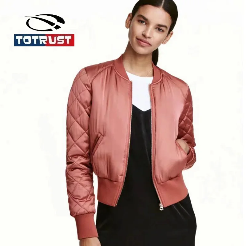 Женская Стеганая куртка TOTRUST винтажный кардиган с тонким подкладом короткая