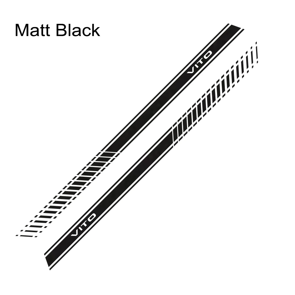 Matt Black 2 шт., автомобильные наклейки в полоску, виниловые Авто стильные графические наклейки, стильные автомобильные аксессуары для Mercedes Benz Vito V Class W447 V260 - Color Name: Matt Black