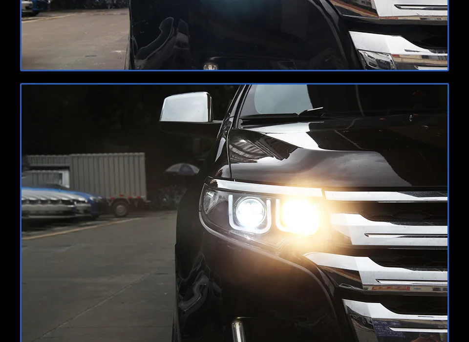 AKD автомобильный Стайлинг для Ford Edge фары 2012- Edge светодиодный фонарь DRL HID фара Angel Eye биксеноновые фары аксессуары