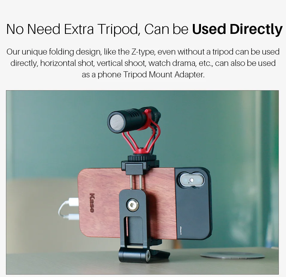 

Ulanzi ST-05 Foldable Phone Tripod Mount Adapter Phone Clipper Holder Vertical 360 Tripod Stand for Smart Phones Microphones