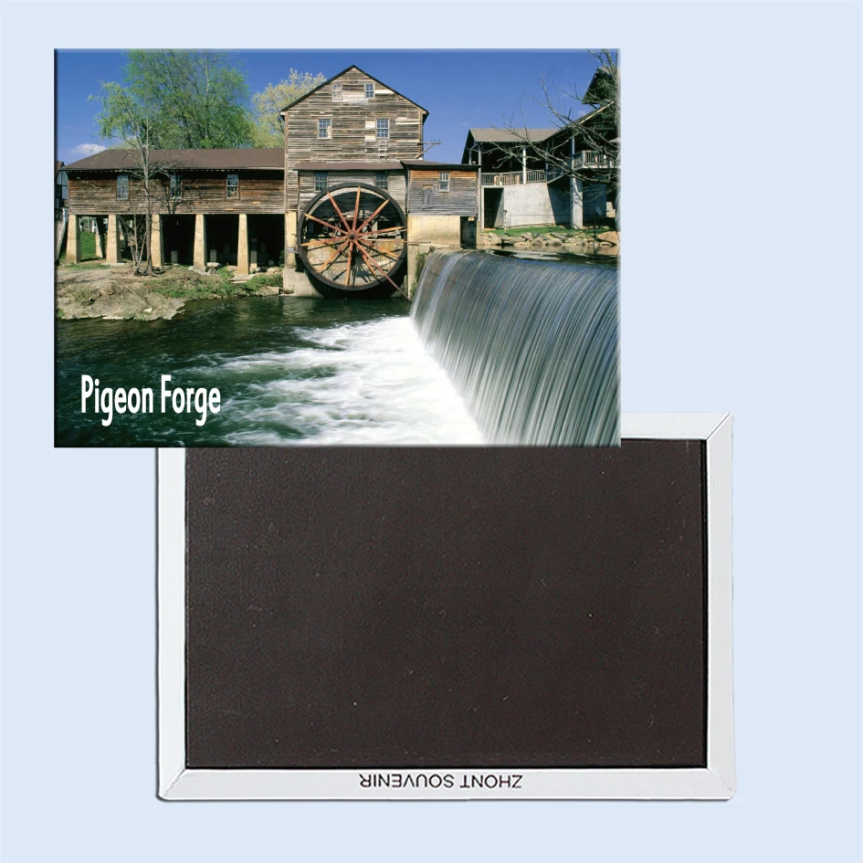 

The Old Mill, Pigeon Forge, Tennessee, Magnetic Refrigerator Affixed With Tourist Souvenirs 24882