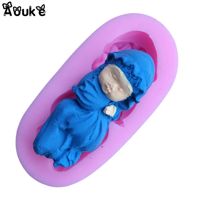 

Sleep Baby Shape 3D Soap Silicone Molds Fondant Cake Mould Chocolate Biscuits Mold Baking DIY Wedding Cake Decorating Tools G064