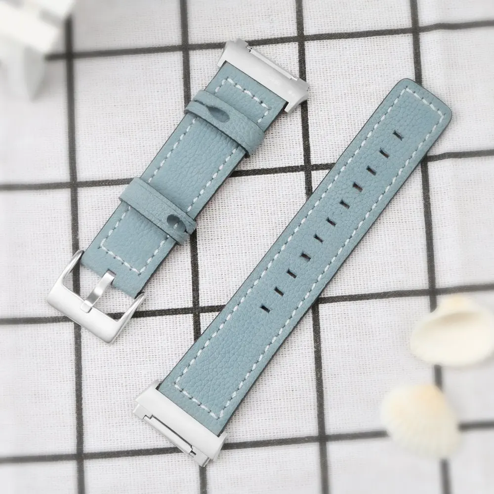 NEW Genuine Leather Band Strap Replacement Accessories Wristband for Fitbit Ionic Women Men 5 Colorful Black | Электроника