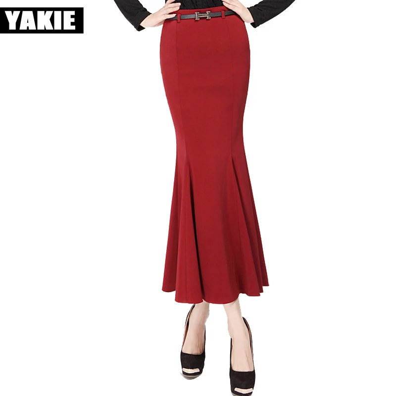 Юбка годе Женская длинная до щиколотки с завышенной талией|long skirt|women long skirtsblack