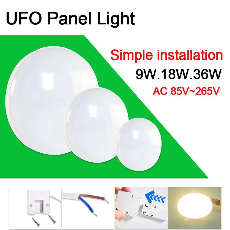 UFO Panel Light Потолочный светильник 48 Вт 36 Вт 24 Вт 18 Вт 12 Вт светодидоная потолочная l светильник AC220V 240V Дистанционное Управление современный потолочный светильник для гостиной светильник s - Цвет корпуса: UFO Panel Light