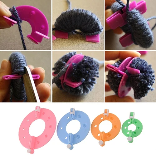 8 шт. 4 размера пушистый шар переплетение помпон производитель вязание ткацкий