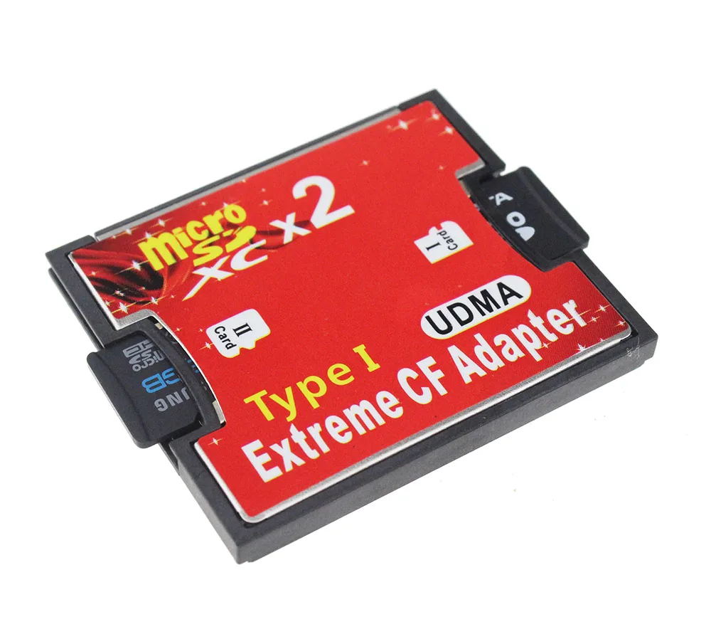 Красный двойной слот Micro SD SDHC SDXC TF для CF адаптер MicroSD экстремальной компактной