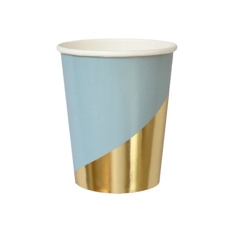 

40pcs/Set Disposable Ink Blue Tableware Sets Lattice Paper Plate Cups Napkins Birthday Wedding Party Supplies Decoration