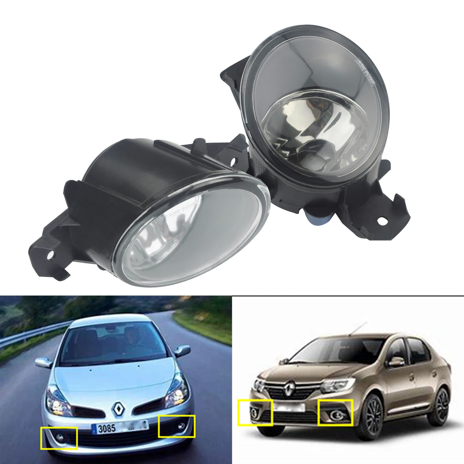 ANGRONG 1 пара переднего бампера Туман Светильник лампы без лампочки L &amp R для Renault Clio