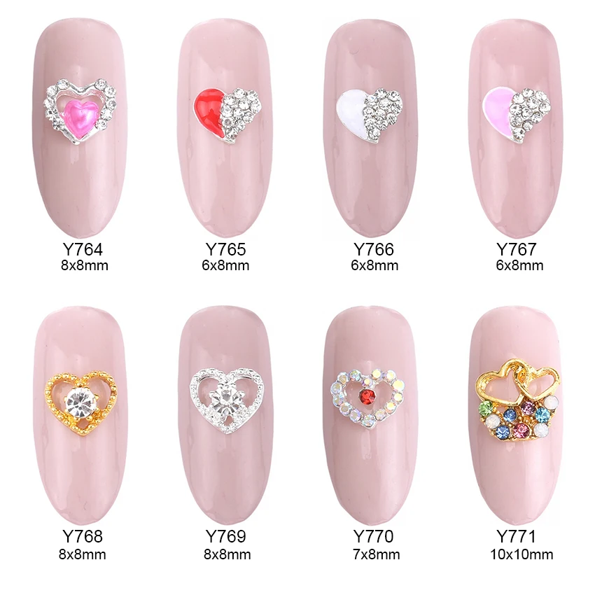 10 шт. элегантный дизайн ногтей сердца блестит деко с режущей поверхностью