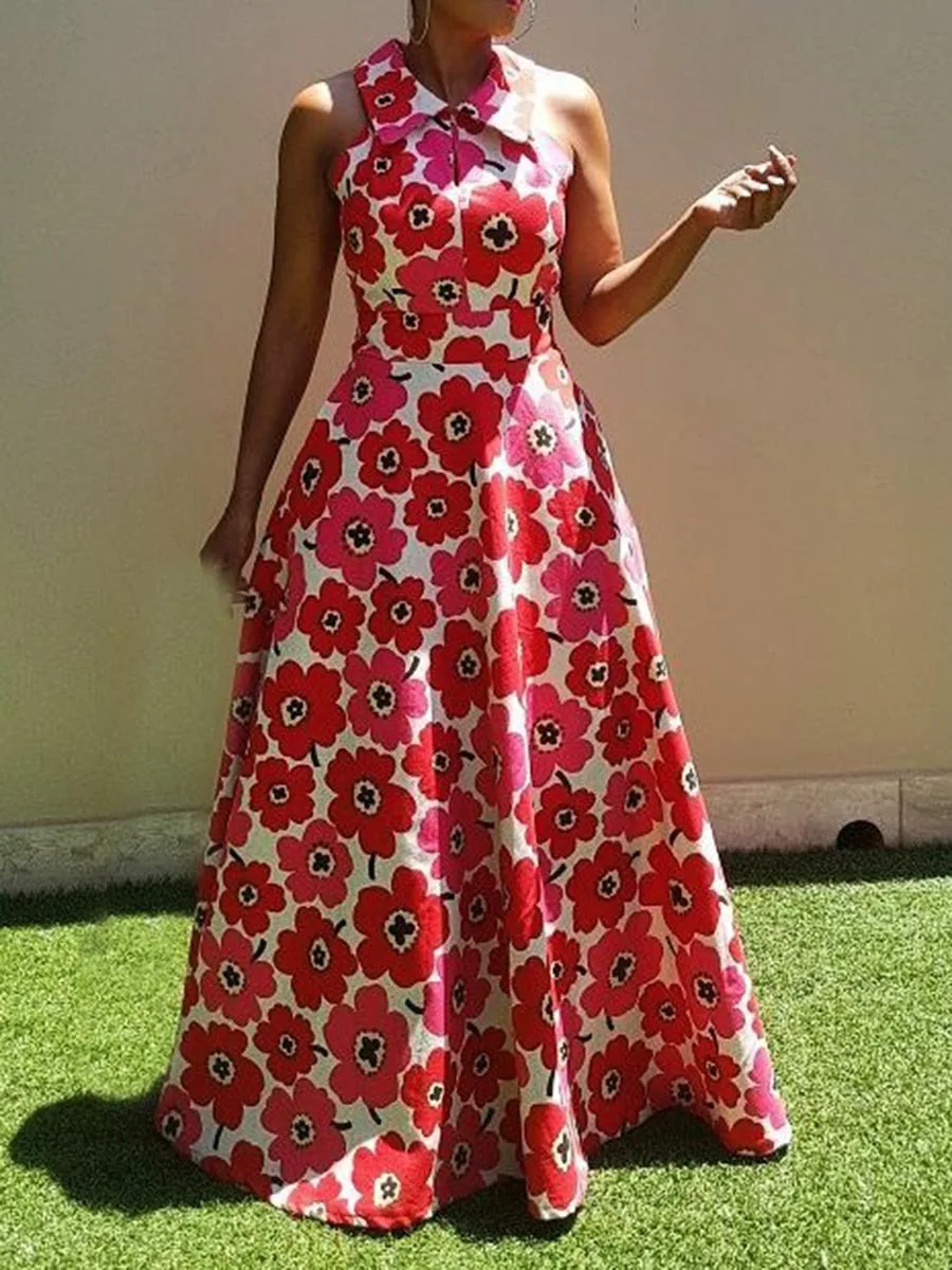 2019 женское платье в африканском стиле с вырезом новое Повседневное без рукавов