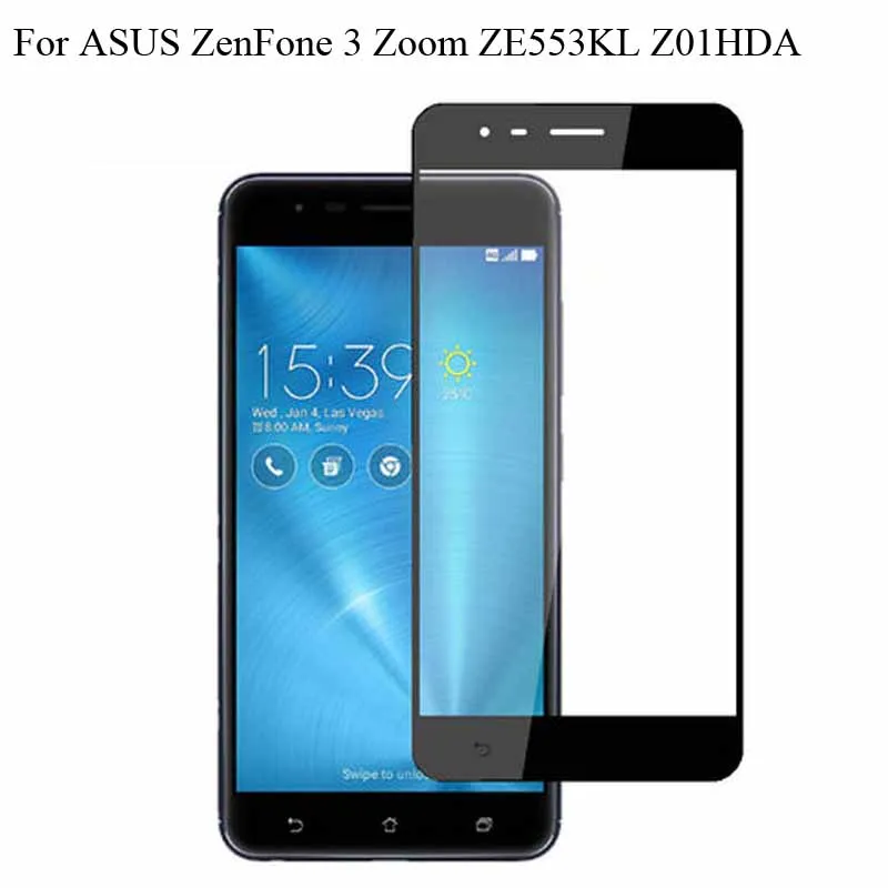 Черное полное покрытие закаленное стекло для ASUS ZenFone 3 Zoom ZE553KL Z01HDA Защитная пленка