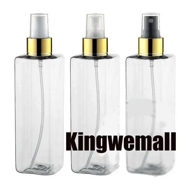 

300PCS/LOT-250ML Spray Pump Square Bottle, Transparent Plastic Cosmetic Container,Empty Perfume Sub-bottling with Mist Atomizer
