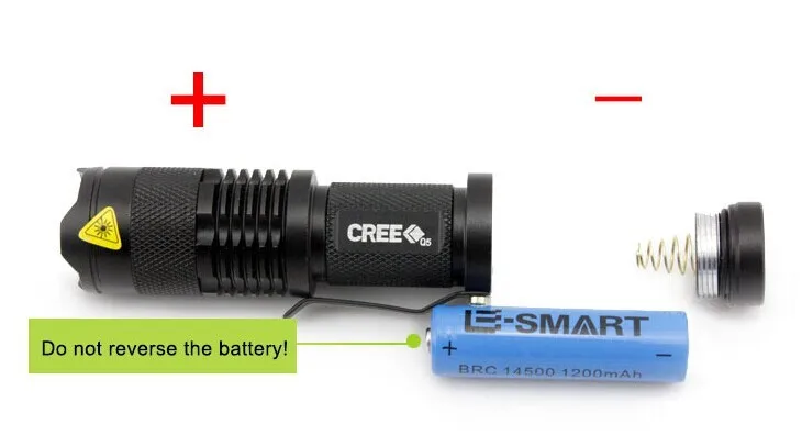 CREE Q5 450 люмен Cree светодиодный фонарь с креплением на оружие, масштабируемый светодиодный фонарь Cree для 2xAA или 1x14500 литиевая батарея черного цвета