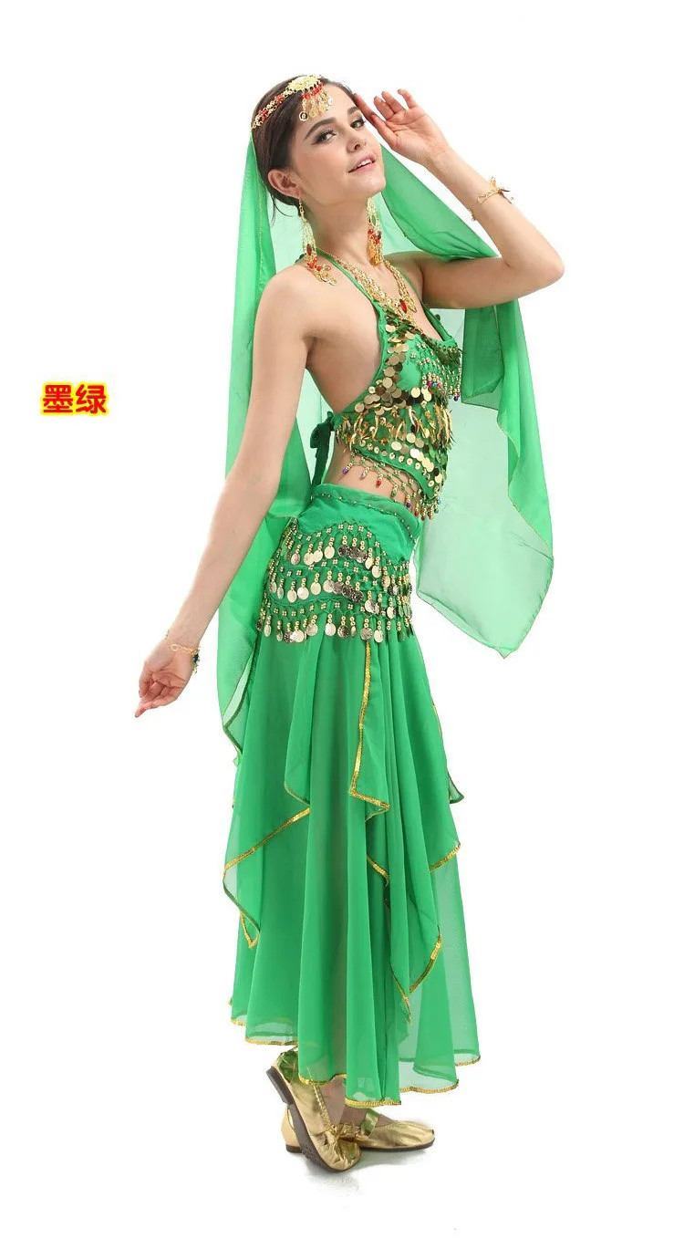 Комплект из 4 предметов монета Египетский костюм для танца живота Болливуда