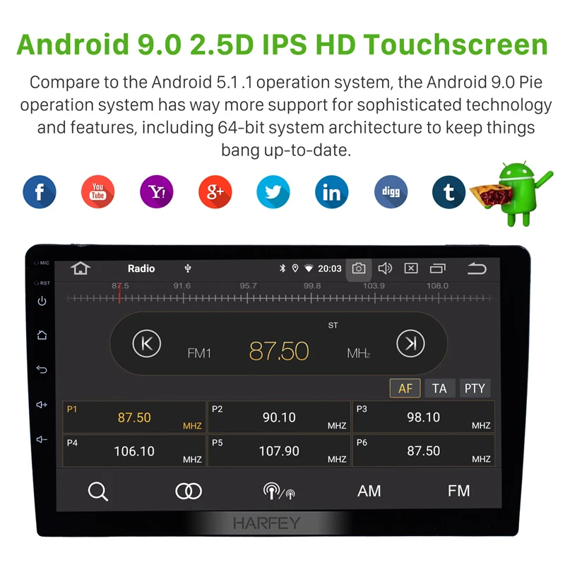 Harfey 10 дюймов Android 0 автомобильный Радио GPS мультимедийный плеер для Lavida New Beetle 2 Seat Alhambra Caddy Touran Jetta