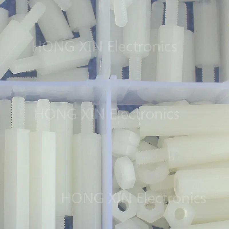 240 шт. M2.5 нейлоновые шестигранные прокладки набор винтовых гаек пластиковых