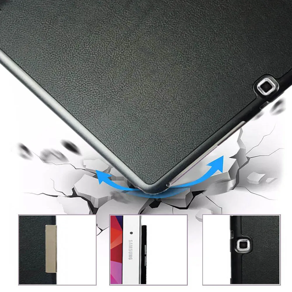 Чехол-подставка из искусственной кожи для samsung Galaxy Tab 4 10,1 SM T530 T531 T535, чехол для планшета с функцией автоматического пробуждения/сна+ Защитная пленка+ стилус
