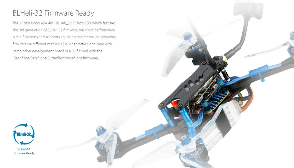 Hobbywing XRotor Micro 45A 60A 4в1 BLHeli32 6S ESC& XRotor микро Контроллер полета F4 G2 для FPV гоночный Дрон Квадрокоптер